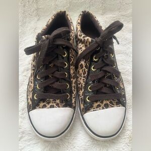 Coach GEMA Brown Leopard Print Signature Women's Sneakers Shoes Size 8